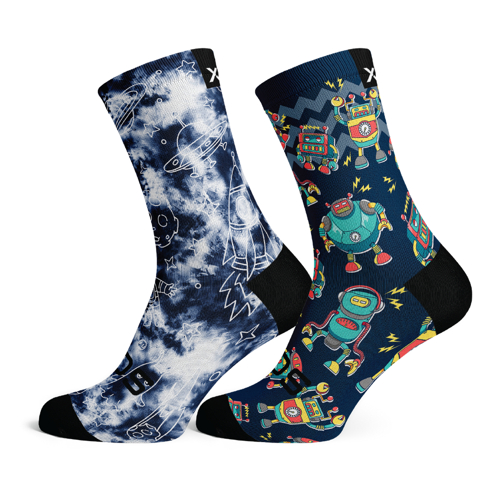 Galactic & Robots Kids Crew Socks Combo