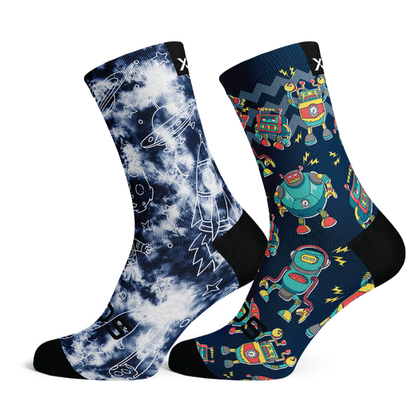 Galactic & Robots Kids Crew Socks Combo