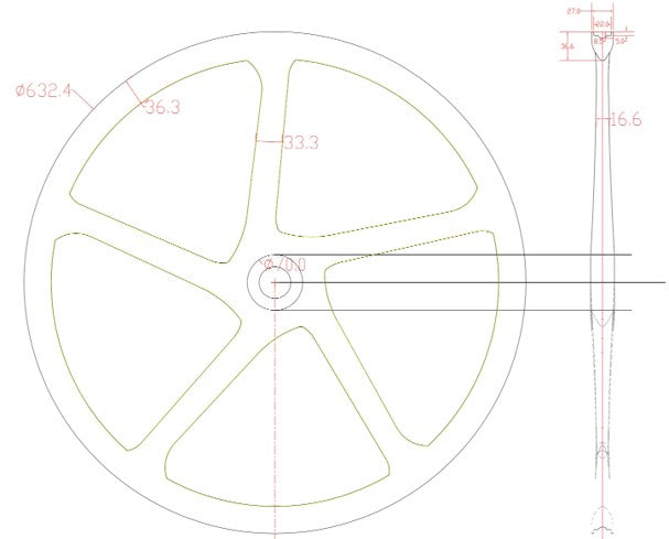 SALT Elite Road/Gravel Disc Brake DBC5S36 5 Spoke Wheelset - photo 2